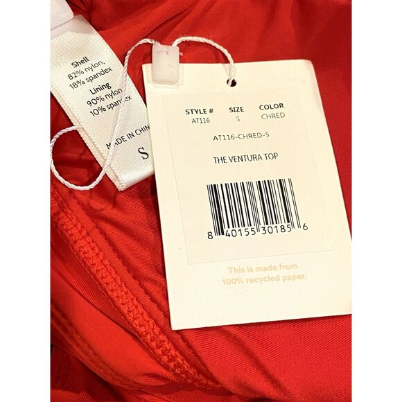 NWT Andie The Ventura Top Maximum Scoop Neck Bust Support Removable Cups S Red - Picture 7 of 15